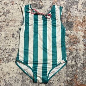 SweetHoney Teal and White Striped Kids Dance Costume